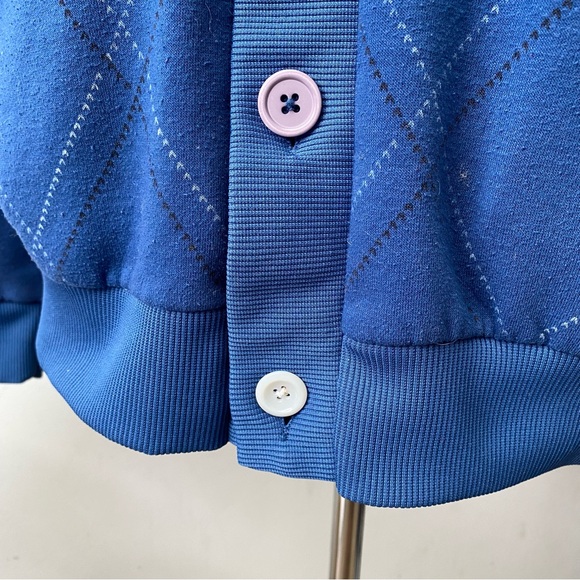Vintage 90s Haband Argyle Cardigan Sweater with Pockets - Picture 9 of 12